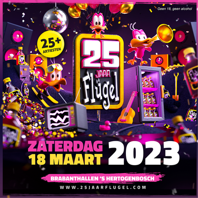 Flügel bestaat 25 jaar en viert dat met een evenement in de Brabanthallen op 18 maart 2023