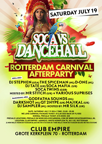 Soca vs Dancehall Rotterdam Carnival Afterparty