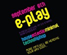Nieuw Festival E-Play: 6 september
