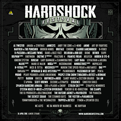 Full line-up release Hardshock Festival 2016
