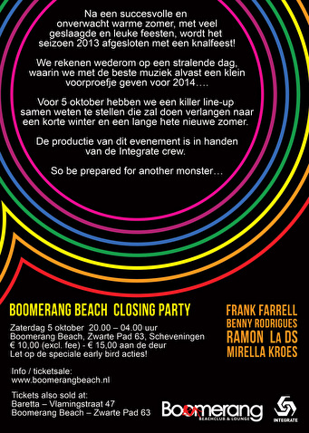 Boomerang Beach closing party